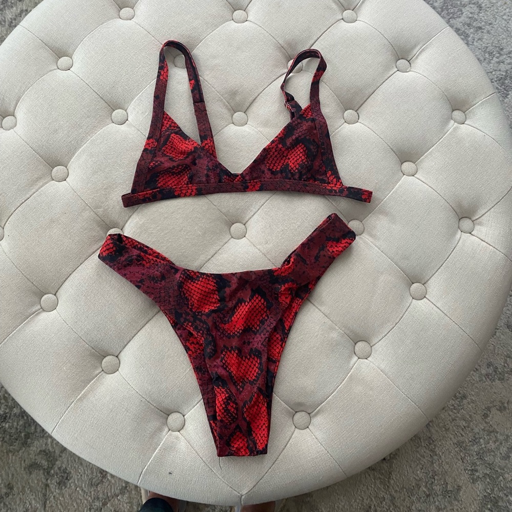 Zaful, size medium red snake skin bikini